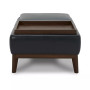 Jollene Leather Ottoman with Wood Trays, Created for Macy's