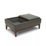 Jollene Leather Ottoman with Wood Trays, Created for Macy's