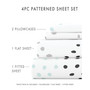 Home Collection Premium Ultra Soft Trio Pattern 4 Piece Bed Sheets Set, King