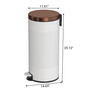 8 Gal./30 Liter White Metal Round Shape Step-on Trash Can with Diamond body design for Kitchen