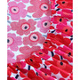 Mini Unikko Cotton 200-Thread Count 3-Pc. Red Floral Twin XL Sheet Set