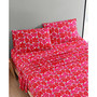 Mini Unikko Cotton 200-Thread Count 3-Pc. Red Floral Twin XL Sheet Set