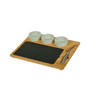 Deluxe Bamboo, Slate Cheese Board, 3 Bowls, Multifunction Knife