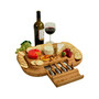 Malvern Deluxe Bamboo Cheese Board with Cracker Rim and 4 Tools