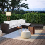 4-Piece Outdoor Patio Sofa Sectional Set with Ottoman