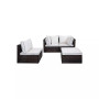 4-Piece Outdoor Patio Sofa Sectional Set with Ottoman