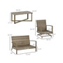 Patio Furniture Set, 4 Piece Outdoor Rattan Conversation Set with 2 Armchairs, Cushions, Loveseat Sofa & Coffee Table for Porch, Poolside, Lawn, Light Gray