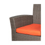 4 Piece Outdoor Wicker Rattan Conversation Sofa set with Coffee table