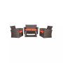 4 Piece Outdoor Wicker Rattan Conversation Sofa set with Coffee table