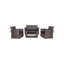 4 Piece Outdoor Wicker Rattan Conversation Sofa set with Coffee table