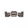 4 Piece Outdoor Wicker Rattan Conversation Sofa set with Coffee table