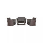 4 Piece Outdoor Wicker Rattan Conversation Sofa set with Coffee table