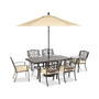 Park Gate Outdoor Cast Aluminum 7-Pc. Dining Set (68" x 38" Dining Table and 6 Dining Chairs), Created for Macy's