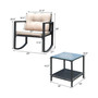 3PC Patio Rattan Conversation Set Rocking Chair Cushioned