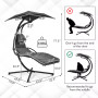 Patio Hanging Lounge Chaise Hammock Chair Removable Canopy