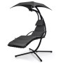 Patio Hanging Lounge Chaise Hammock Chair Removable Canopy