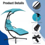 Patio Hanging Lounge Chaise Hammock Chair Removable Canopy