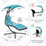 Patio Hanging Lounge Chaise Hammock Chair Removable Canopy