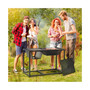 4-in-1 Fire Pit, BBQ Grill, Ice Bucket Cooler, Garden Table, with Cooking Grate, Log Grate & Waterproof Cover, Galvanized Steel Wood-Burning Fireplace with Spark Screen & Poker