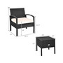 3PC Outdoor Patio Rattan Furniture Set Storage Coffee Table Cushioned Sofa