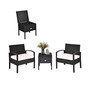 3PC Outdoor Patio Rattan Furniture Set Storage Coffee Table Cushioned Sofa