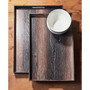 Walnut Wood Finished Set of 2 Trays