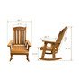 Wooden Rocking Chair with Comfortable Backrest Inclination