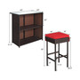 3PCS Patio Rattan Wicker Bar Table Stools Dining Set Cushioned