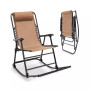 Patio Camping Rocking Chair Folding Rocker Footrest Lightweight