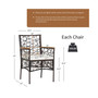 2pcs PE Wicker Patio Bistro Chairs Acacia Wood Armrests
