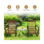 3PCS Patio Rattan Furniture Set Conversational Sofa Coffee Table Garden