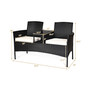 Patio Rattan Conversation Set Seat Sofa Cushioned Loveseat Glass Table Chairs
