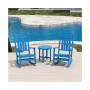 3 Piece Outdoor Porch Rocking Chairs with Round Side Table Set