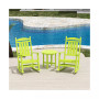 3 Piece Outdoor Porch Rocking Chairs with Round Side Table Set