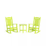 3 Piece Outdoor Porch Rocking Chairs with Round Side Table Set