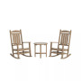 3 Piece Outdoor Porch Rocking Chairs with Round Side Table Set