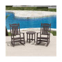 3 Piece Outdoor Porch Rocking Chairs with Round Side Table Set