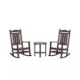 3 Piece Outdoor Porch Rocking Chairs with Round Side Table Set