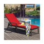 Patio Rattan Lounge Chair Recliner Back Adjustable Cushioned Garden