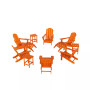 12 Piece Set Outdoor Folding Adirondack Chairs with Ottoman Side Table