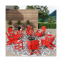 12 Piece Set Outdoor Folding Adirondack Chairs with Ottoman Side Table