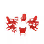 12 Piece Set Outdoor Folding Adirondack Chairs with Ottoman Side Table