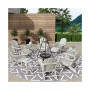 12 Piece Set Outdoor Folding Adirondack Chairs with Ottoman Side Table