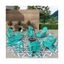 12 Piece Set Outdoor Folding Adirondack Chairs with Ottoman Side Table