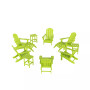 12 Piece Set Outdoor Folding Adirondack Chairs with Ottoman Side Table