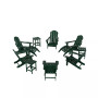 12 Piece Set Outdoor Folding Adirondack Chairs with Ottoman Side Table