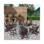 12 Piece Set Outdoor Folding Adirondack Chairs with Ottoman Side Table
