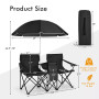 Folding Picnic Double Chair W/Umbrella Table Cooler Beach