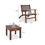 3PCS Patio Rattan Furniture Set Coffee Table