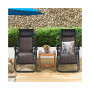 2PCS Patio Rattan Zero Gravity Lounge Chair Folding Recliner Headrest